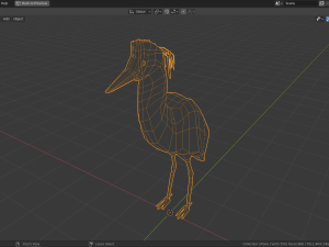 low poly capped heron Model 3D