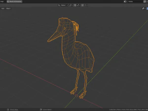 low poly capped heron 3D Model