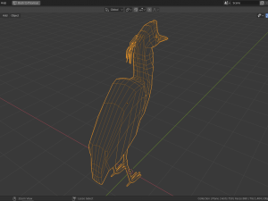 low poly capped heron Model 3D