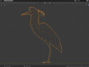 low poly capped heron Model 3D