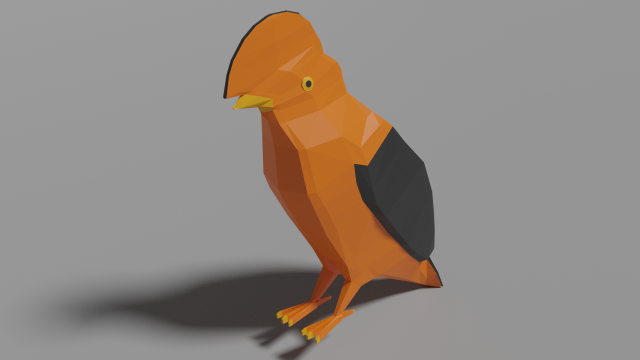 low poly cock-of-the-rock Model 3D .c4d .max .obj .3ds .fbx .stl .blend 
