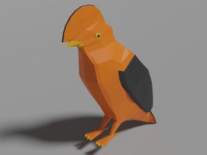 low poly cock-of-the-rock 3D Model
