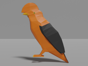low poly cock-of-the-rock Model 3D