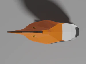 low poly cock-of-the-rock 3D Model