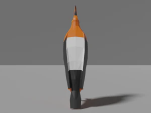 low poly cock-of-the-rock 3D Model