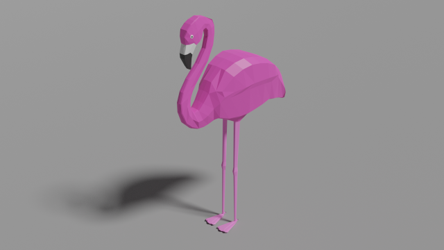 low poly flamingo 3D Model .c4d .max .obj .3ds .fbx .stl .blend 