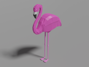 low poly flamingo 3D 모델