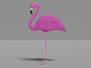 low poly flamingo 3D Model