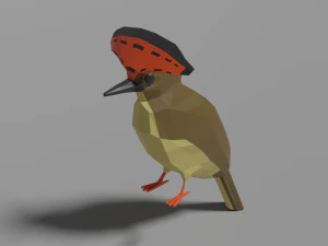 Low-Poly-königlicher Fliegenfänger 3D Modell