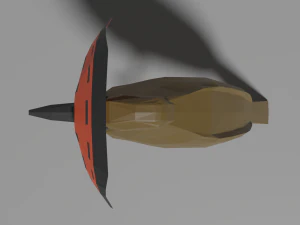 low poly royal flycatcher 3D Model