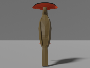 low poly royal flycatcher 3D Model