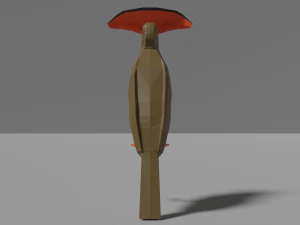 low poly royal flycatcher 3D Model