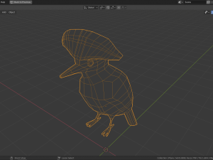 low poly royal flycatcher 3D Model
