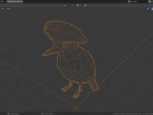 low poly royal flycatcher 3D Model