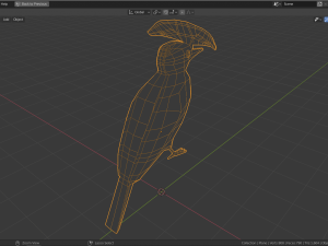low poly royal flycatcher 3D Model