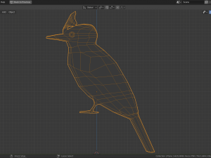 low poly royal flycatcher 3D Model