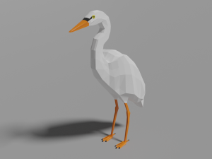 low poly heron 3D Model