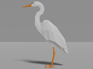 low poly heron 3D Model