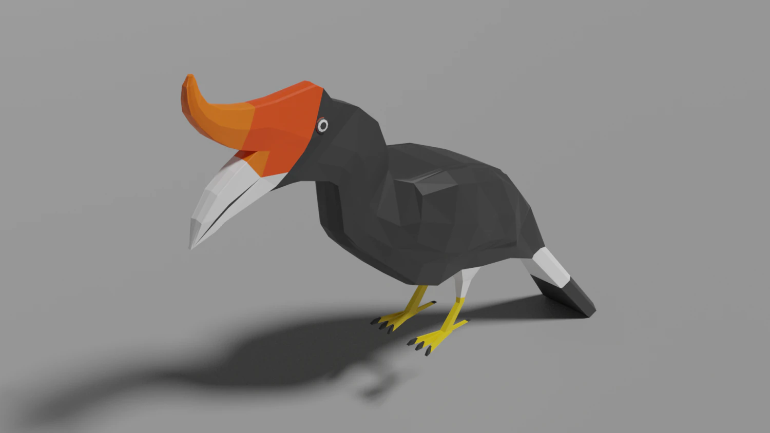 low poly hornbill 3D Model .c4d .max .obj .3ds .fbx .stl .blend 