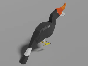 low poly hornbill 3D Model