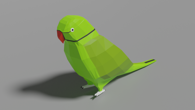 low poly parrot Model 3D .c4d .max .obj .3ds .fbx .stl .blend