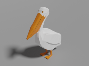 low poly pelican 3D 모델