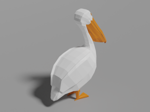 low poly pelican Model 3D
