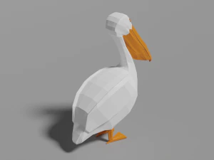 low poly pelican 3D Model