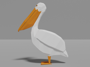 low poly pelican Model 3D