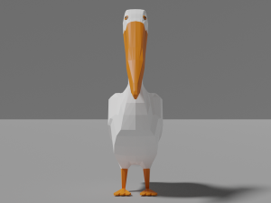 low poly pelican Model 3D