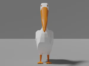 low poly pelican 3D Model