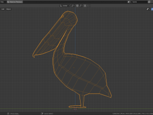 low poly pelican Model 3D