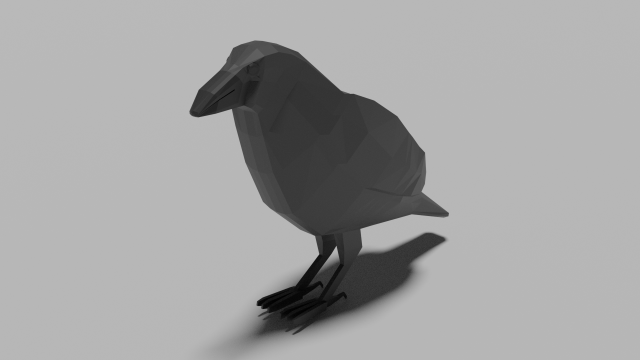 low poly crow Modèle 3D .c4d .max .obj .3ds .fbx .stl .blend 