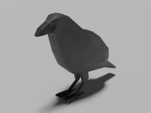 낮은 폴리 까마귀 3D 모델