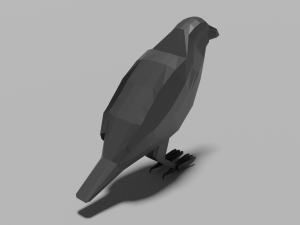 low poly crow Modèle 3D