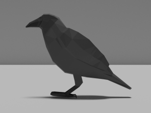 low poly crow Modèle 3D