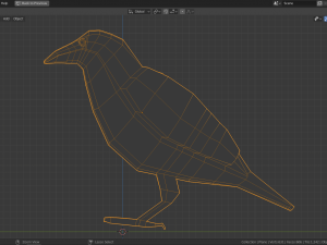 low poly crow Modèle 3D