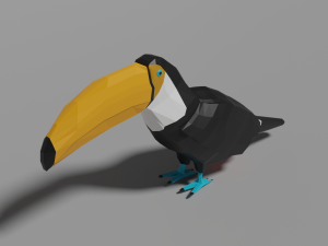 low poly toucan Modelo 3D