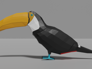 low poly toucan 3D Model