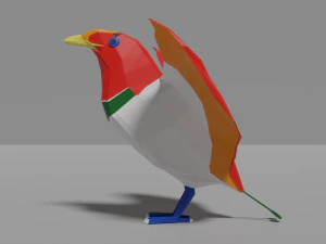 9 exotic birds pack low-poly 3D Model