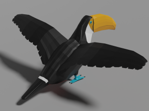 9 exotic birds pack low-poly Model 3D