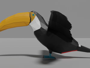 9 exotic birds pack low-poly Model 3D