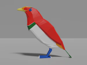 13 exotic birds pack low-poly 3D Model