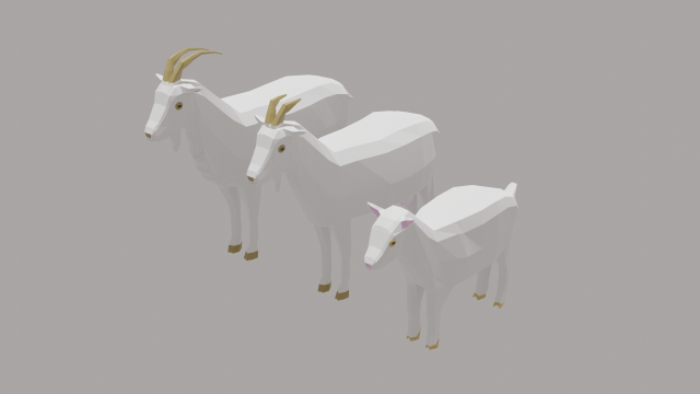 goat family pack 3D 모델 .c4d .max .obj .3ds .fbx .stl .blend 