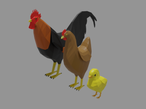cartoon chicken collection pack 3D मॉडल