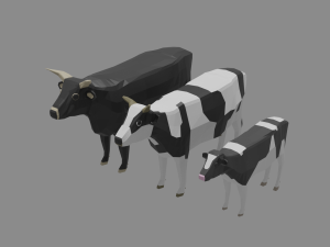 cow family pack 3D Model