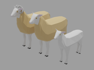 sheep family pack 3D Model
