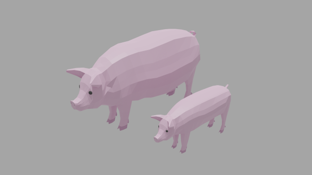 pig pack 3D Model .c4d .max .obj .3ds .fbx .stl .blend 