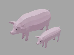 猪包 3D 模型