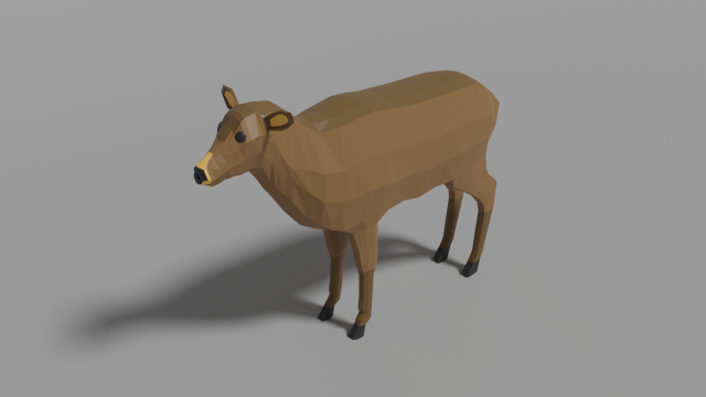cartoon deer 3D Model .c4d .max .obj .3ds .fbx .stl .blend 